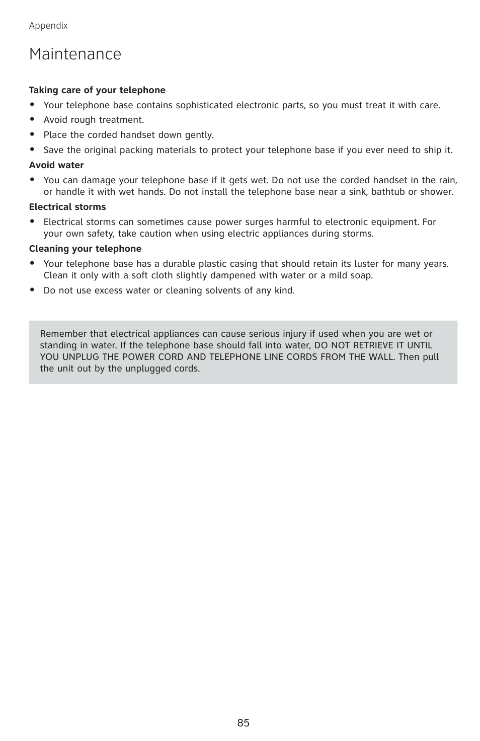 Maintenance | AT&T SB67138 User Manual | Page 91 / 110