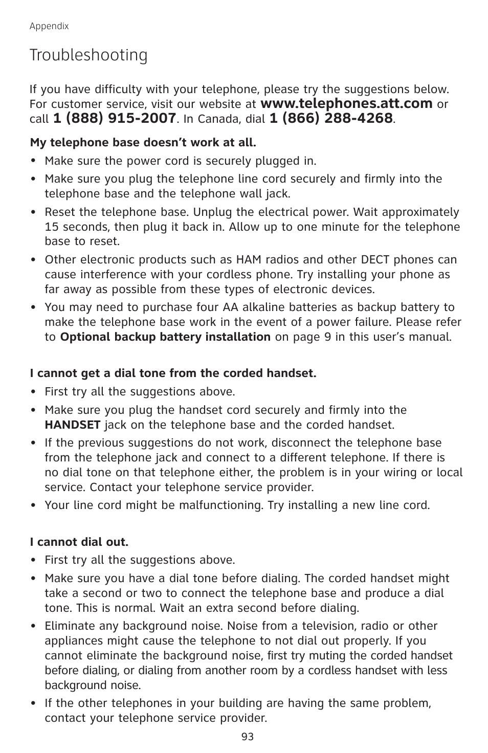 Troubleshooting | AT&T SB67138 User Manual | Page 99 / 110