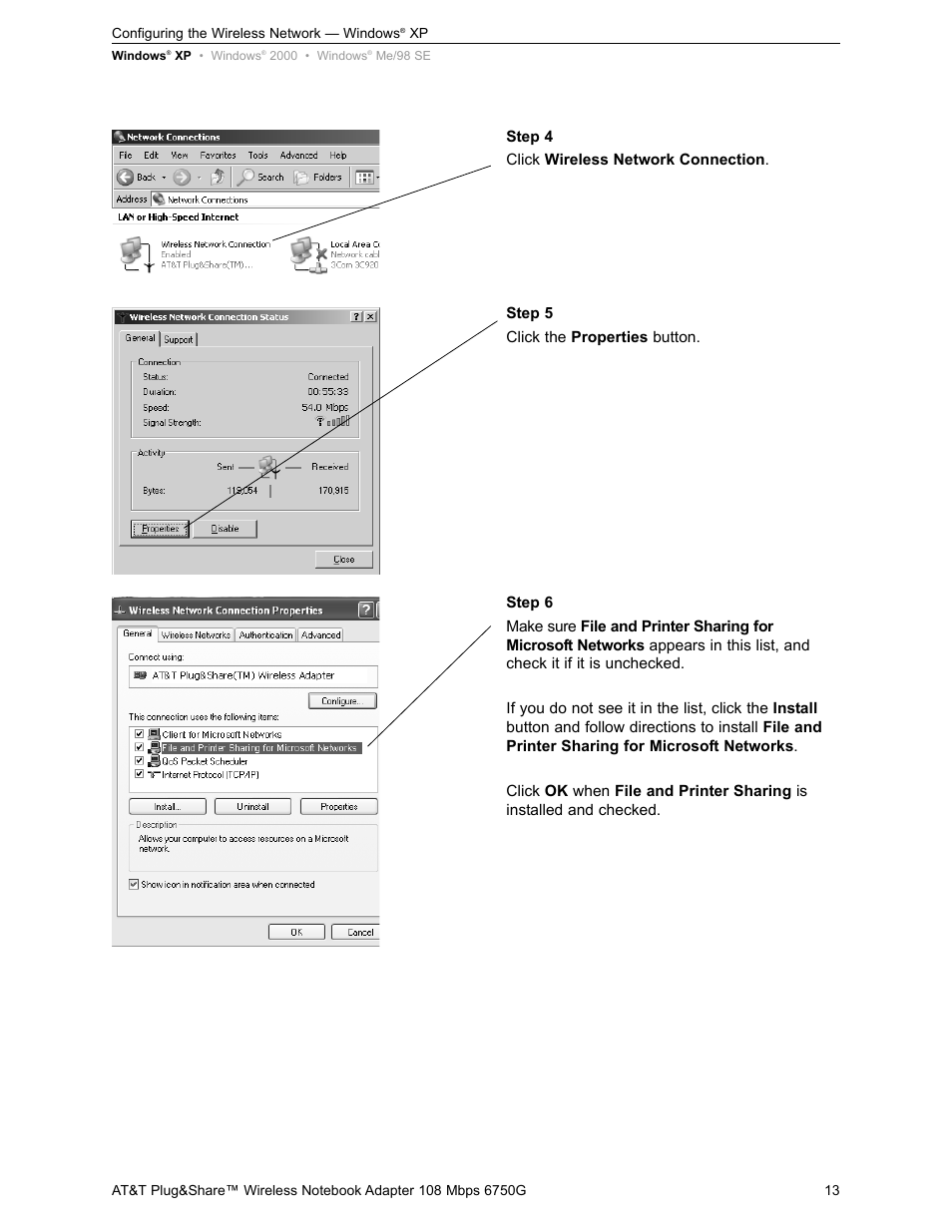 AT&T PLUG&SHARETM 6750G User Manual | Page 13 / 39