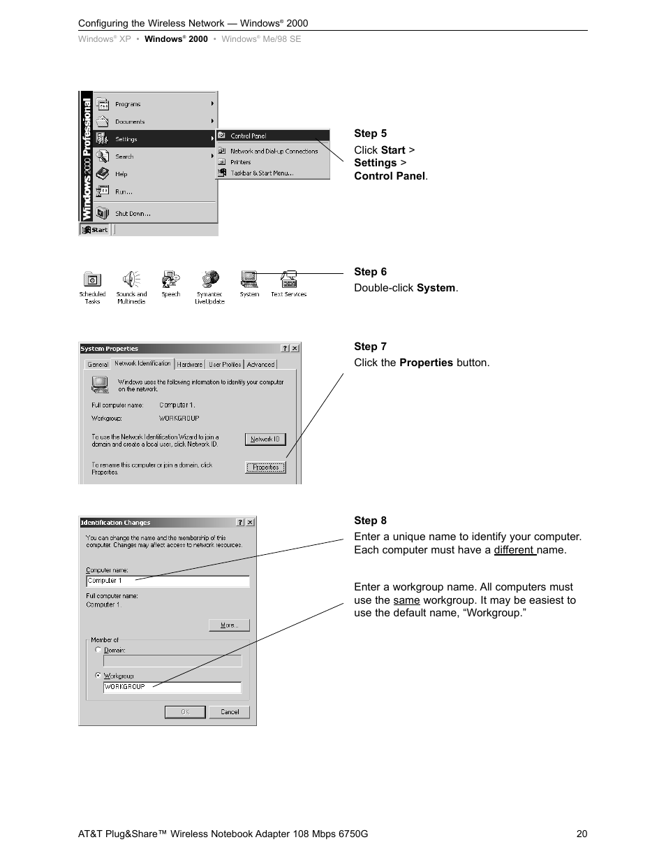 AT&T PLUG&SHARETM 6750G User Manual | Page 20 / 39