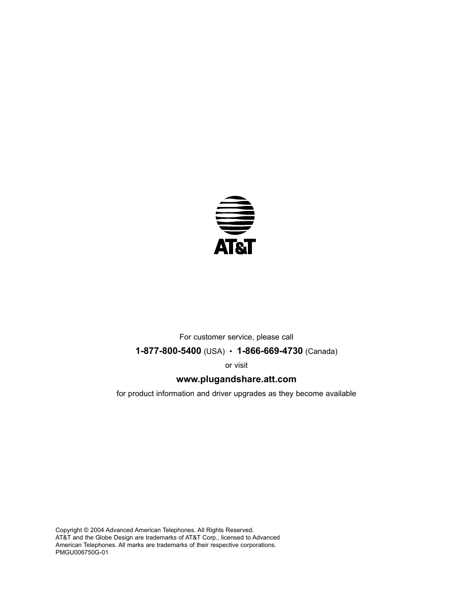 AT&T PLUG&SHARETM 6750G User Manual | Page 39 / 39