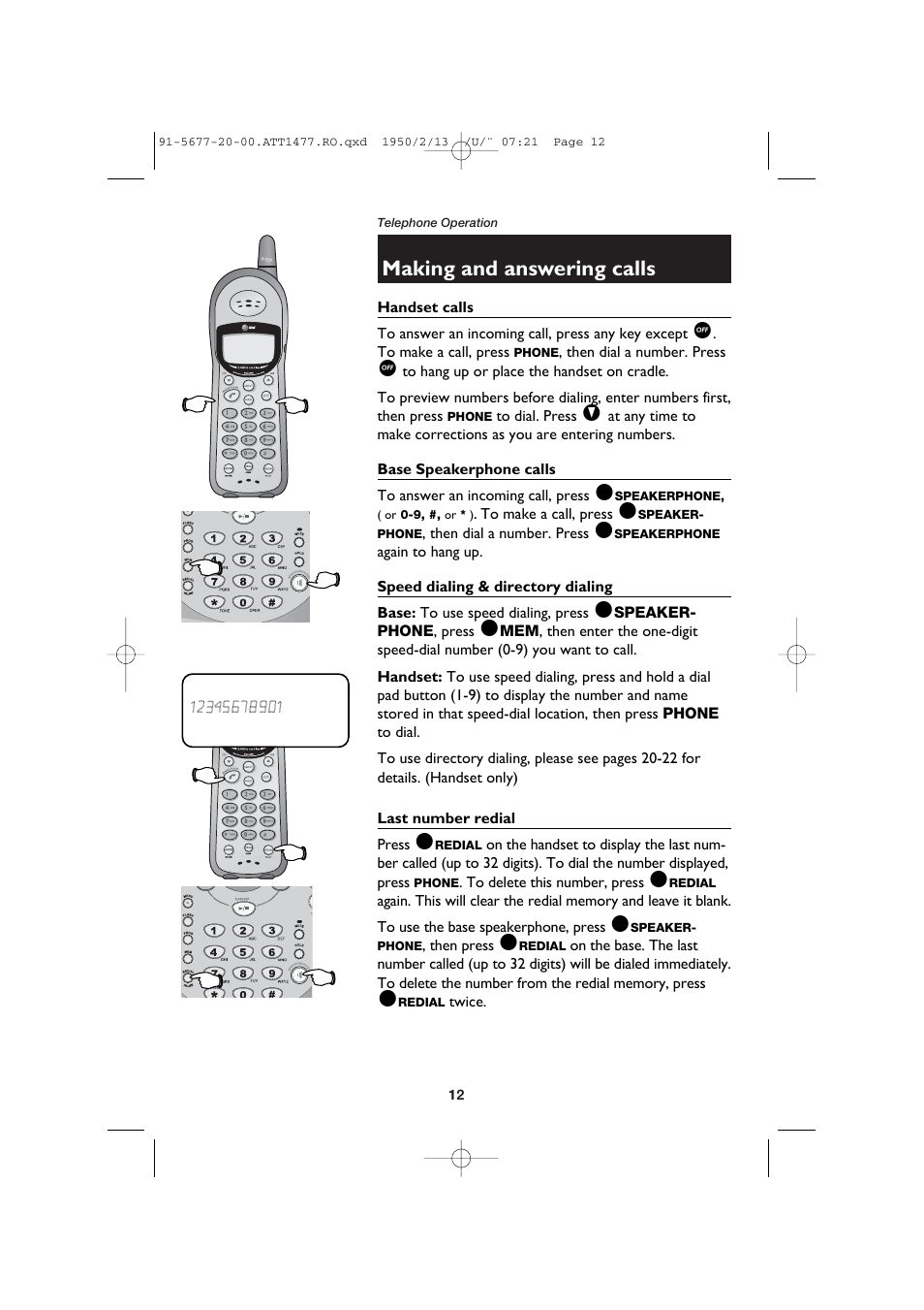Making and answering calls | AT&T 1477/1177 User Manual | Page 14 / 47