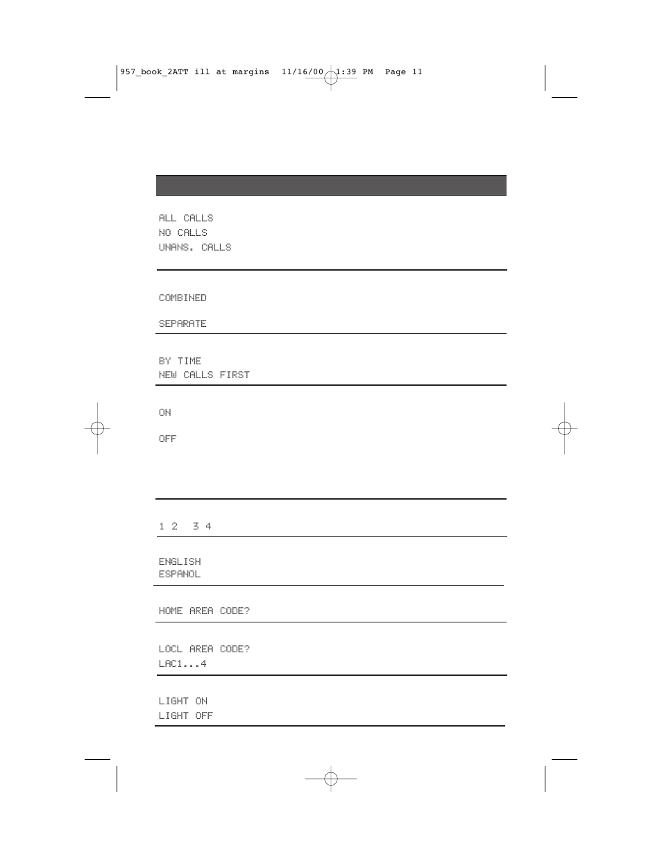 Feature settings | AT&T 957 User Manual | Page 12 / 21