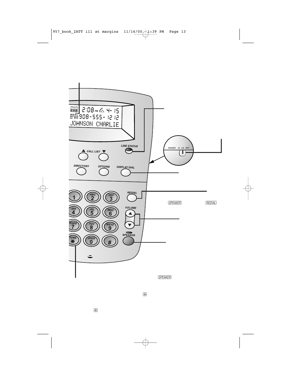 Telephone operation | AT&T 957 User Manual | Page 14 / 21