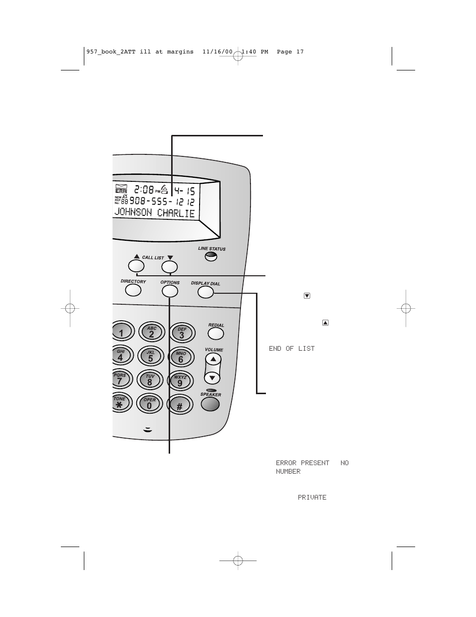 Caller id operation | AT&T 957 User Manual | Page 18 / 21