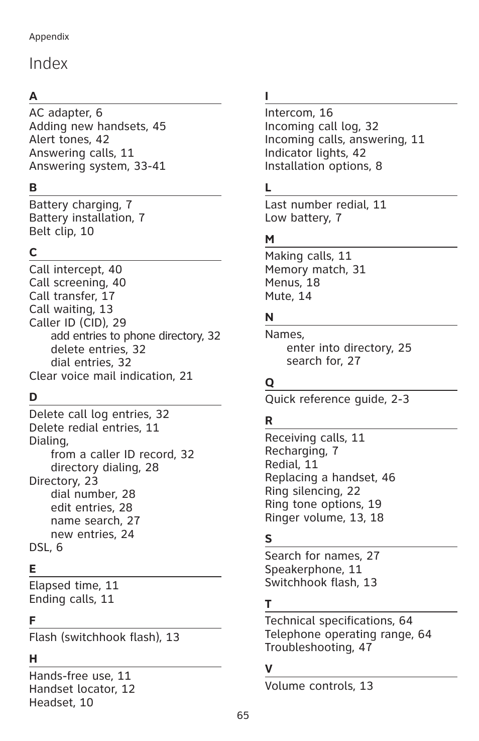 Index | AT&T E5913B User Manual | Page 68 / 70