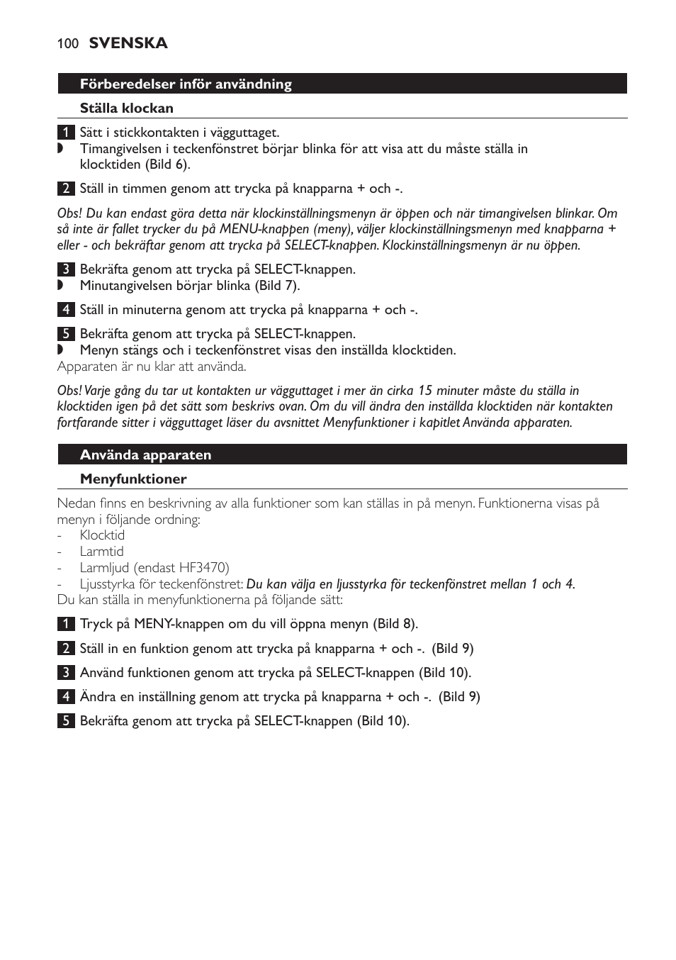 Philips Éveil Lumière User Manual | Page 100 / 117