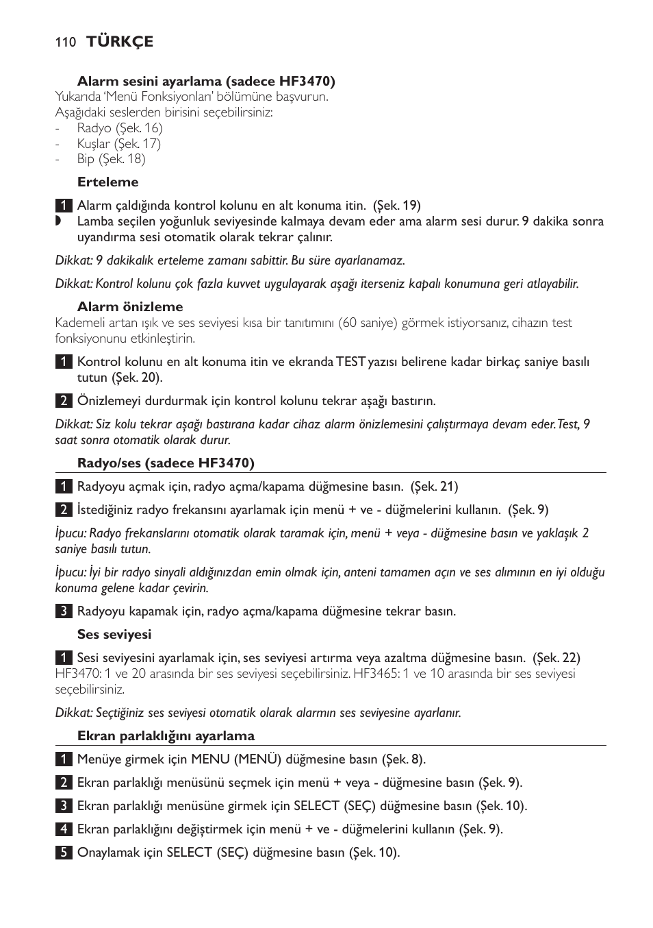 Philips Éveil Lumière User Manual | Page 110 / 117