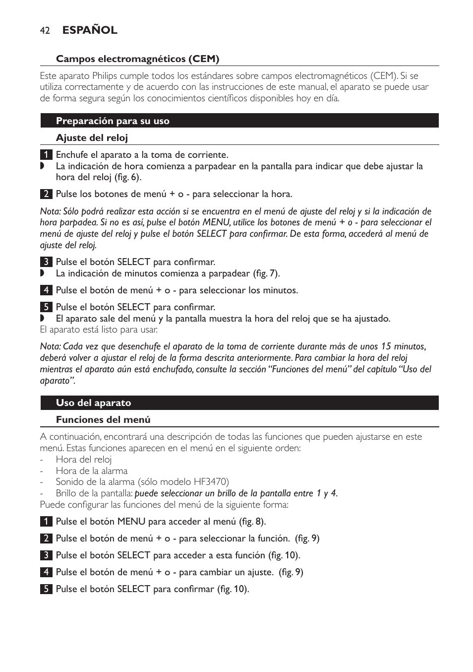 Philips Éveil Lumière User Manual | Page 42 / 117