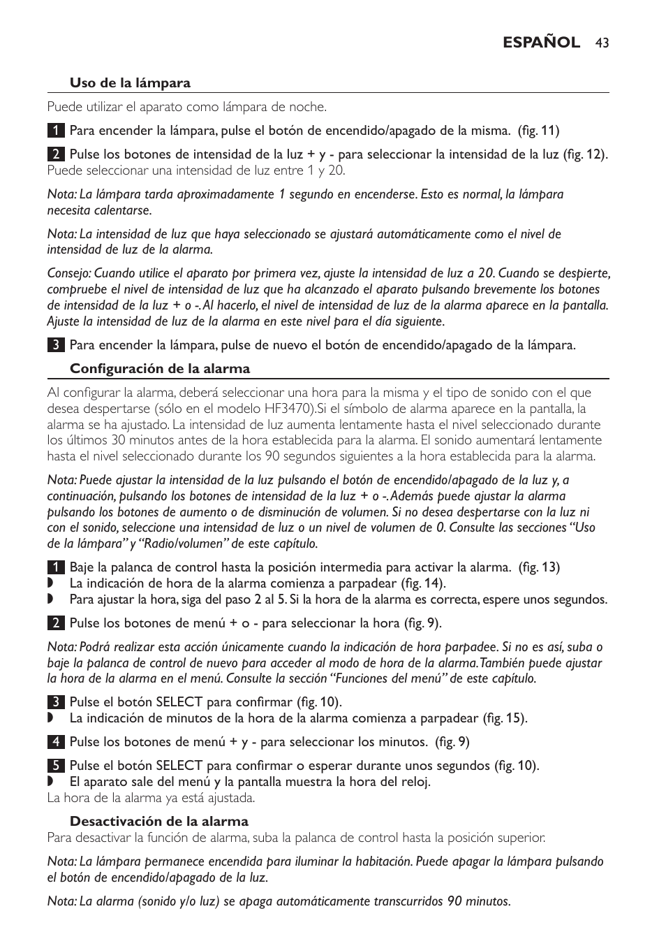 Philips Éveil Lumière User Manual | Page 43 / 117