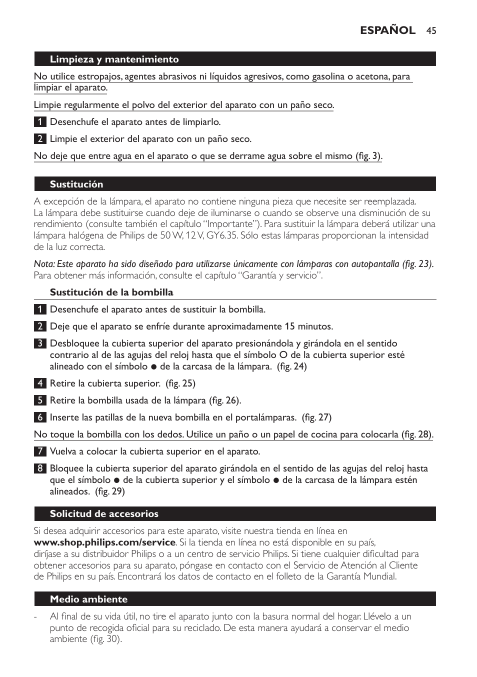 Philips Éveil Lumière User Manual | Page 45 / 117