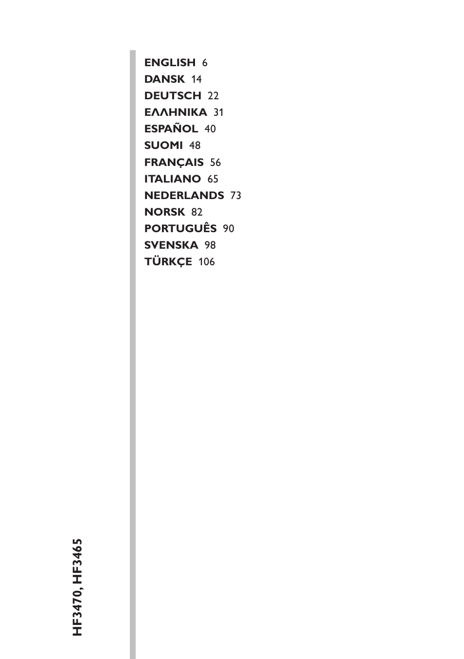 Table of content | Philips Éveil Lumière User Manual | Page 5 / 117