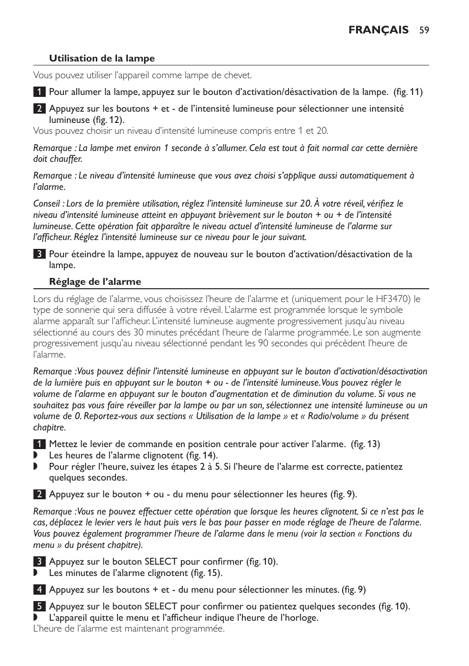 Philips Éveil Lumière User Manual | Page 59 / 117