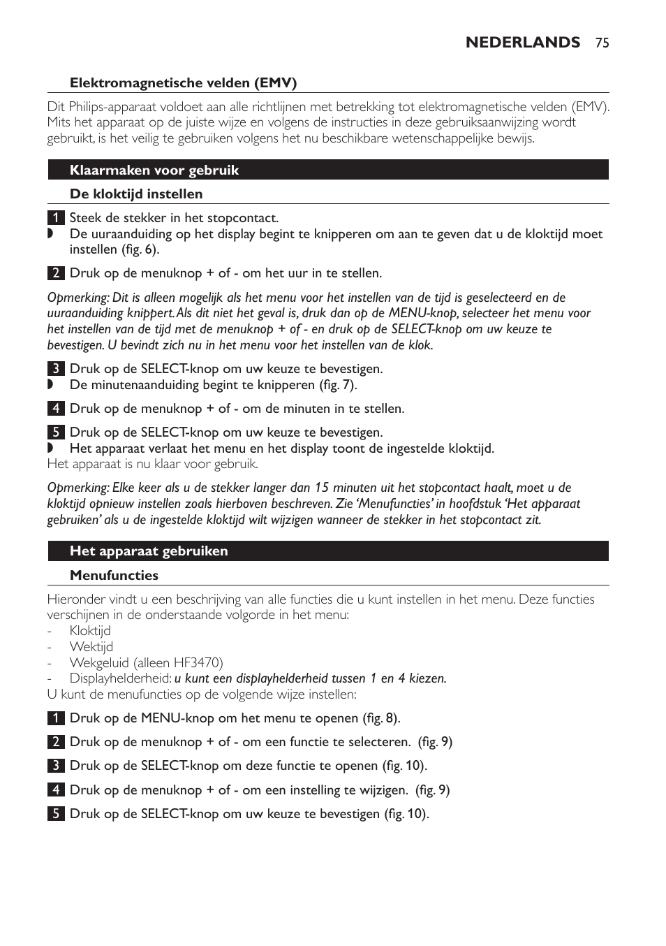 Philips Éveil Lumière User Manual | Page 75 / 117