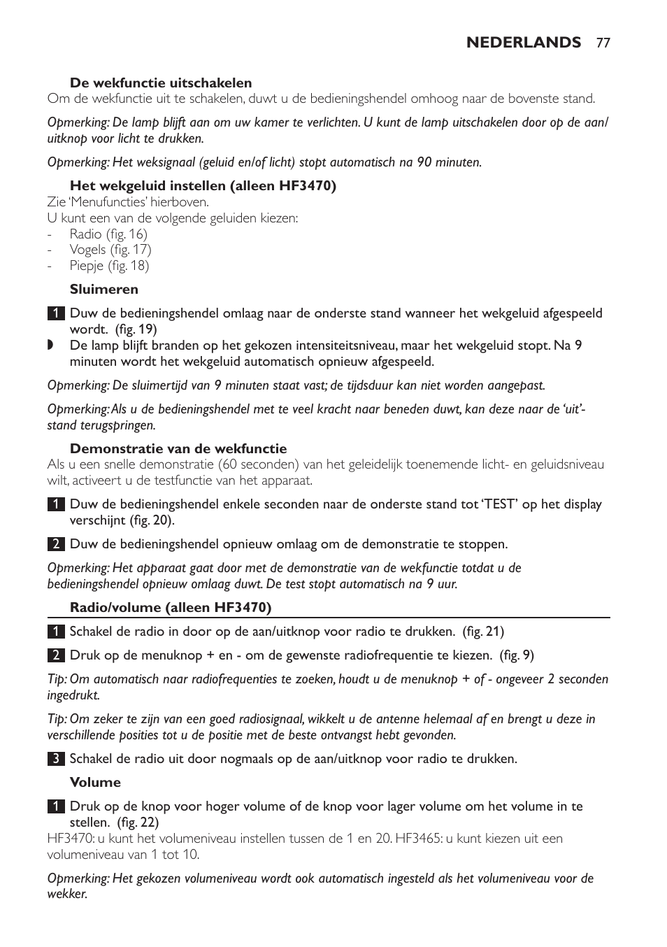 Philips Éveil Lumière User Manual | Page 77 / 117