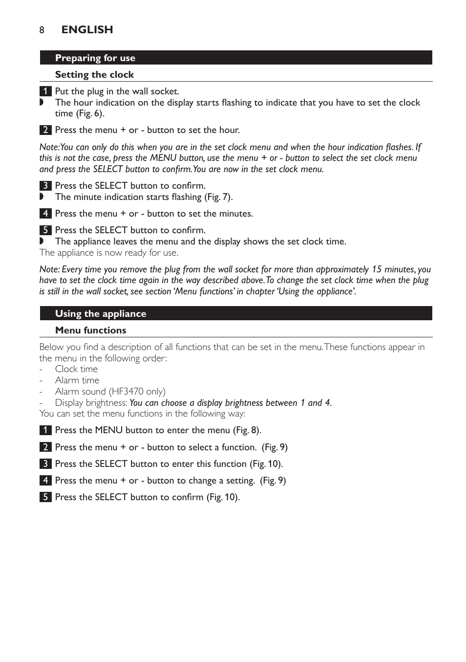 Philips Éveil Lumière User Manual | Page 8 / 117