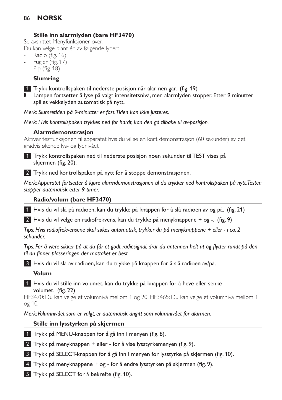 Philips Éveil Lumière User Manual | Page 86 / 117