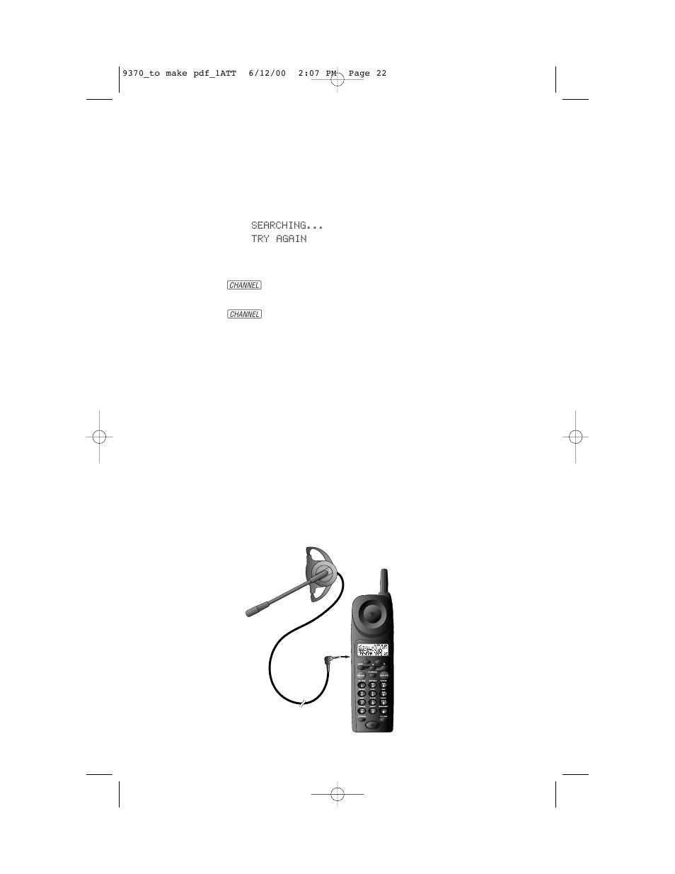 Telephone operation, At the handset, Changing channels | Headset jack | AT&T 9370 User Manual | Page 24 / 55