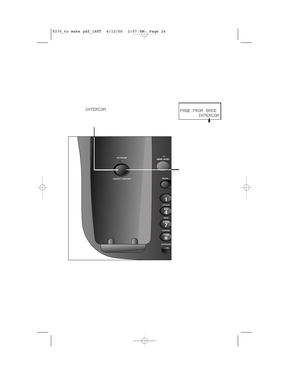Telephone operation, At the base | AT&T 9370 User Manual | Page 26 / 55