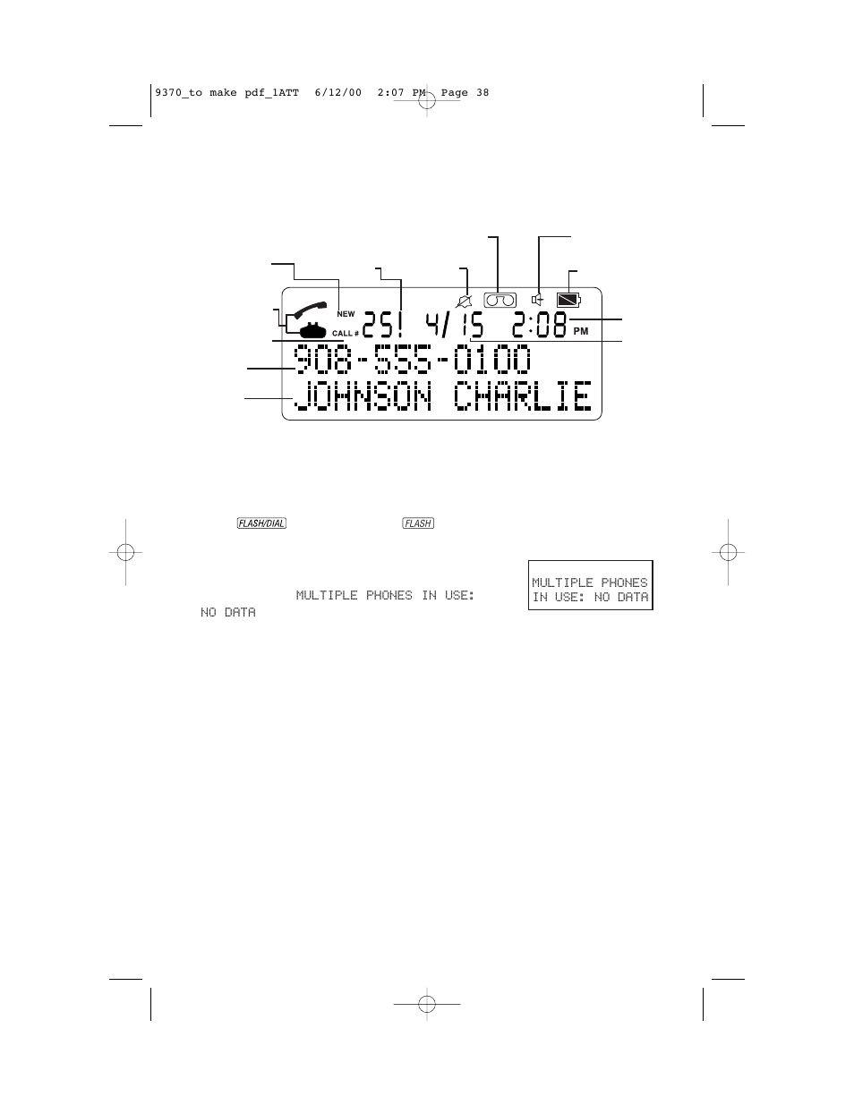 Caller id operation, Call waiting, Incoming call history | AT&T 9370 User Manual | Page 40 / 55