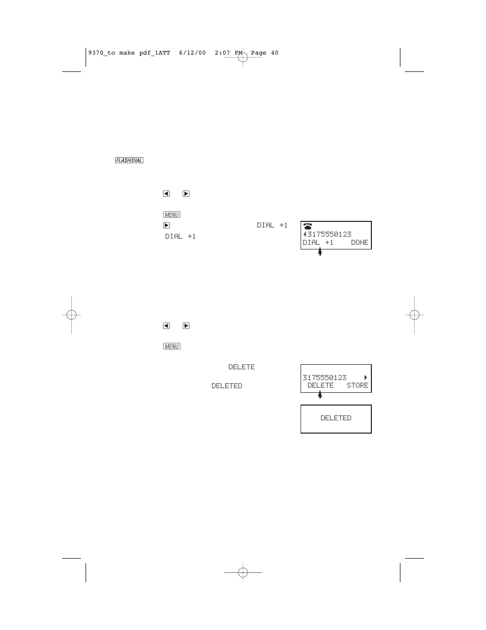 Caller id operation, Delete call records from call history | AT&T 9370 User Manual | Page 42 / 55