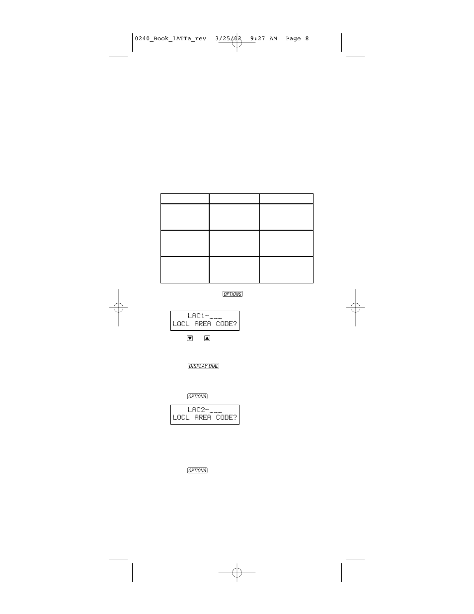 Feature settings, Set local area code(s) | AT&T Trimline 240 User Manual | Page 11 / 23