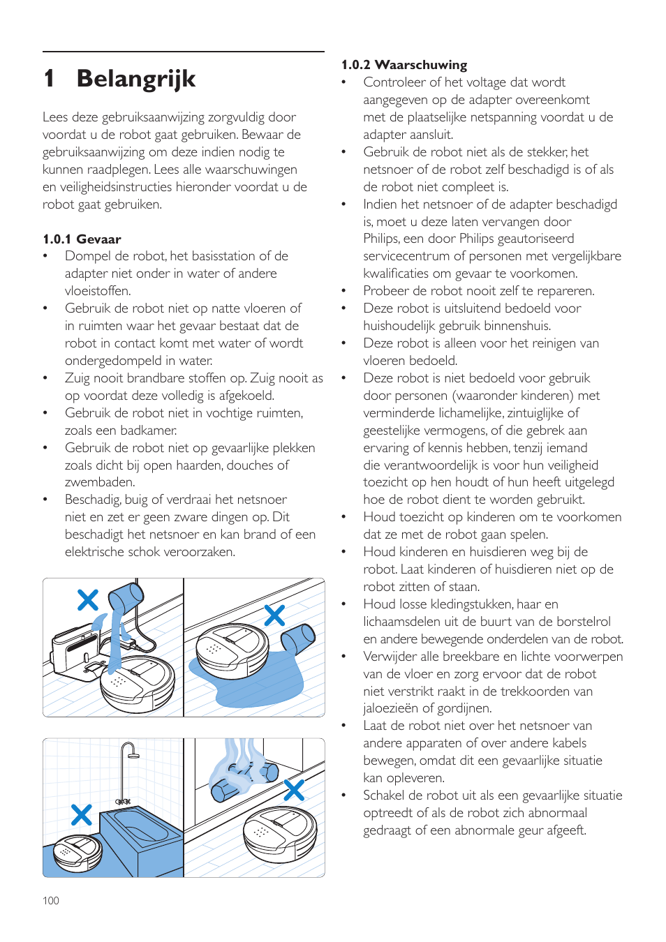 1 belangrijk | Philips Aspirateur-robot User Manual | Page 100 / 262