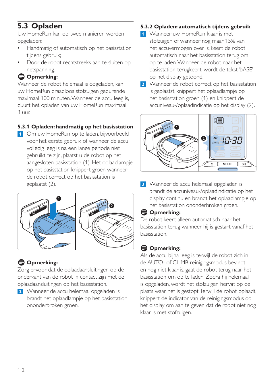 3 opladen | Philips Aspirateur-robot User Manual | Page 112 / 262