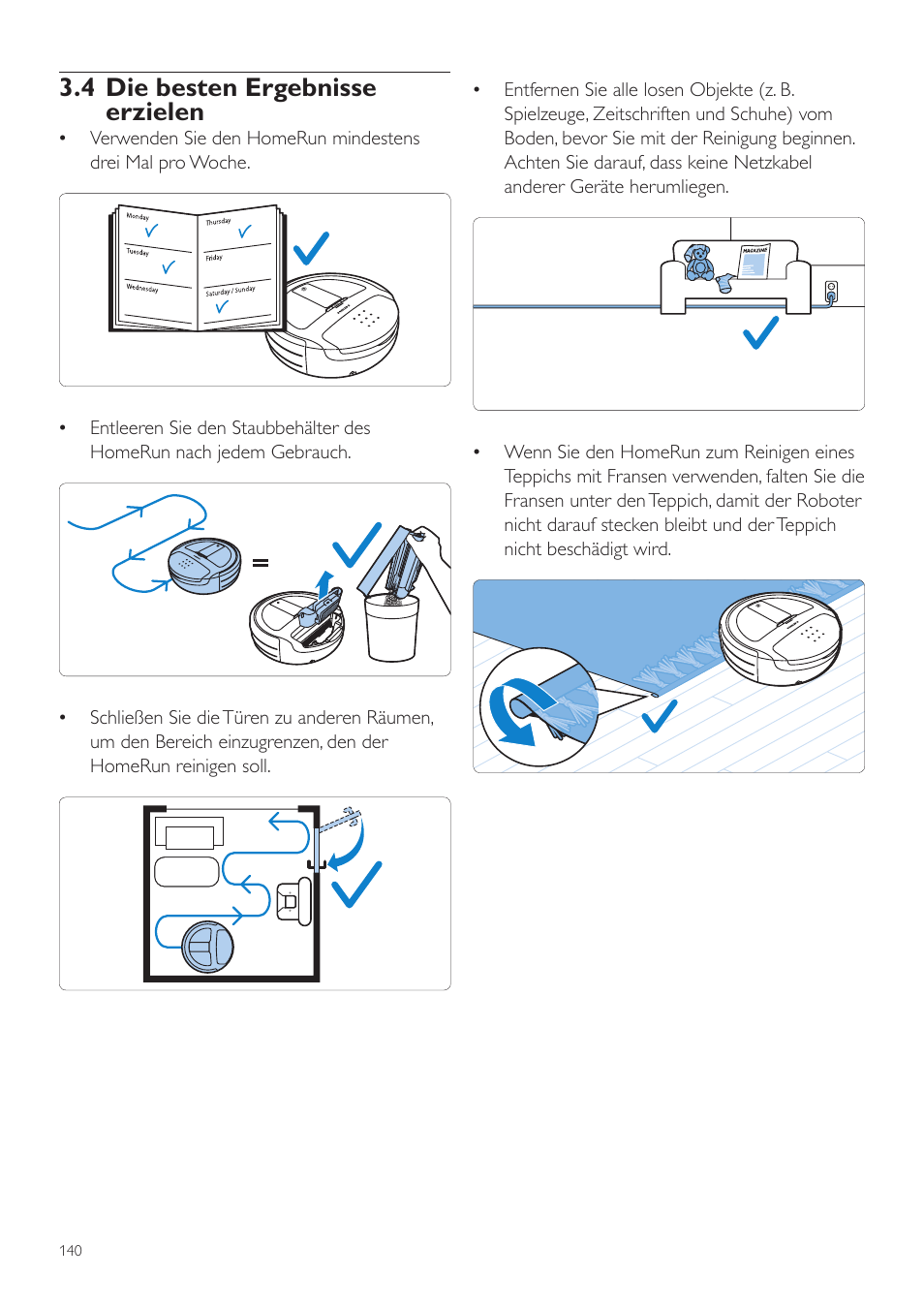 4 die besten ergebnisse erzielen | Philips Aspirateur-robot User Manual | Page 140 / 262