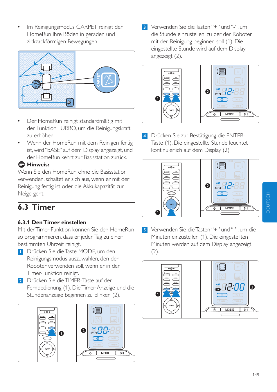 3 timer | Philips Aspirateur-robot User Manual | Page 149 / 262