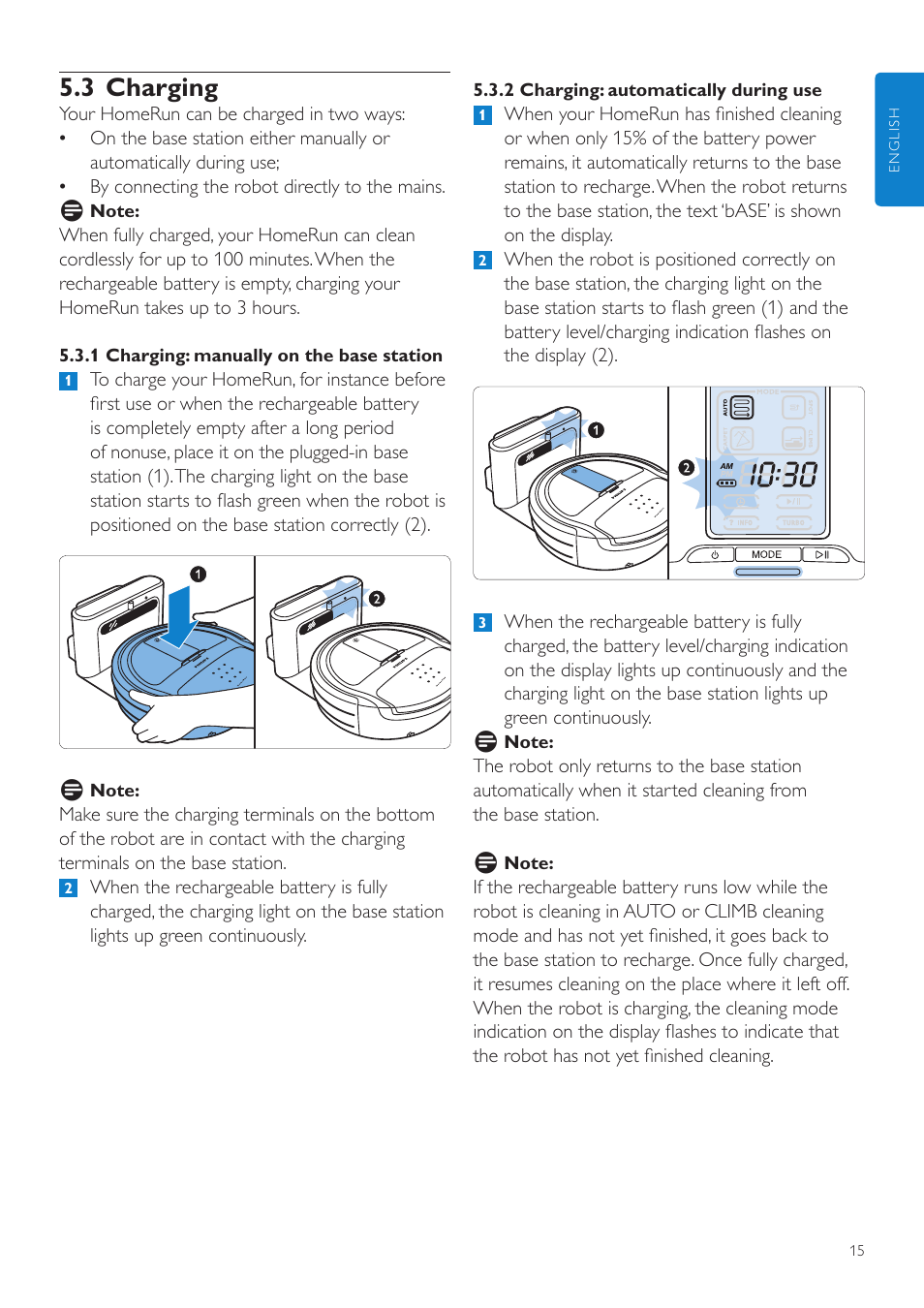 3 charging | Philips Aspirateur-robot User Manual | Page 15 / 262