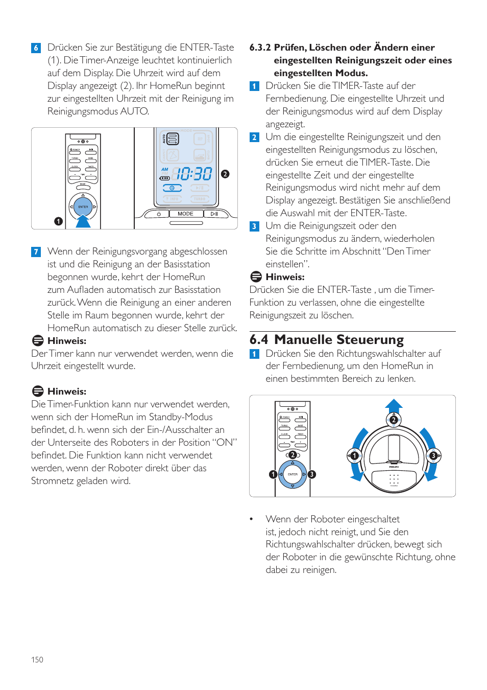 4 manuelle steuerung | Philips Aspirateur-robot User Manual | Page 150 / 262