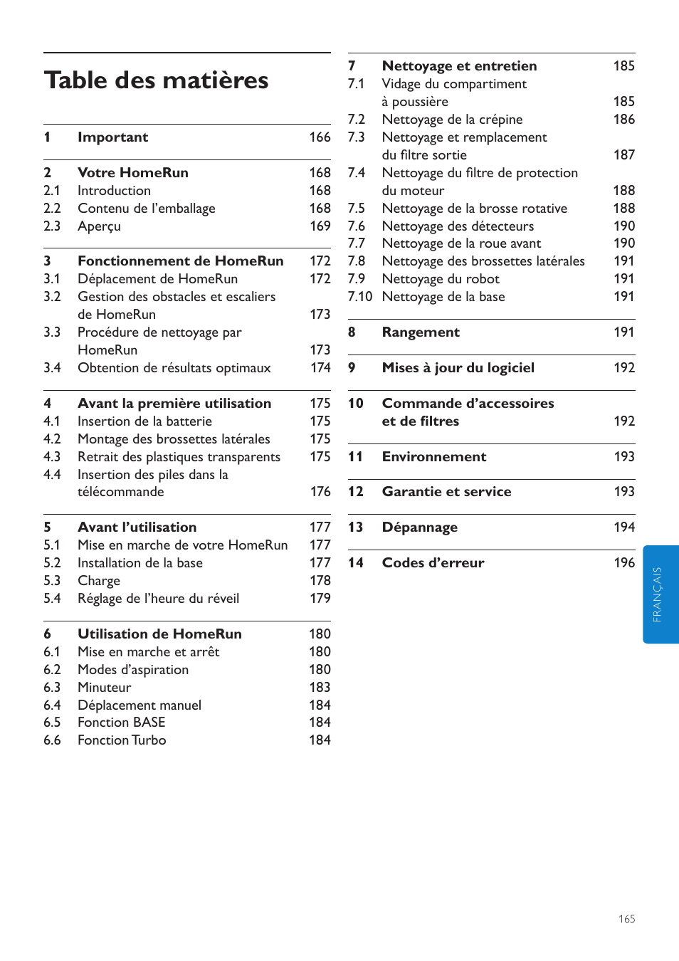 Philips Aspirateur-robot User Manual | Page 165 / 262