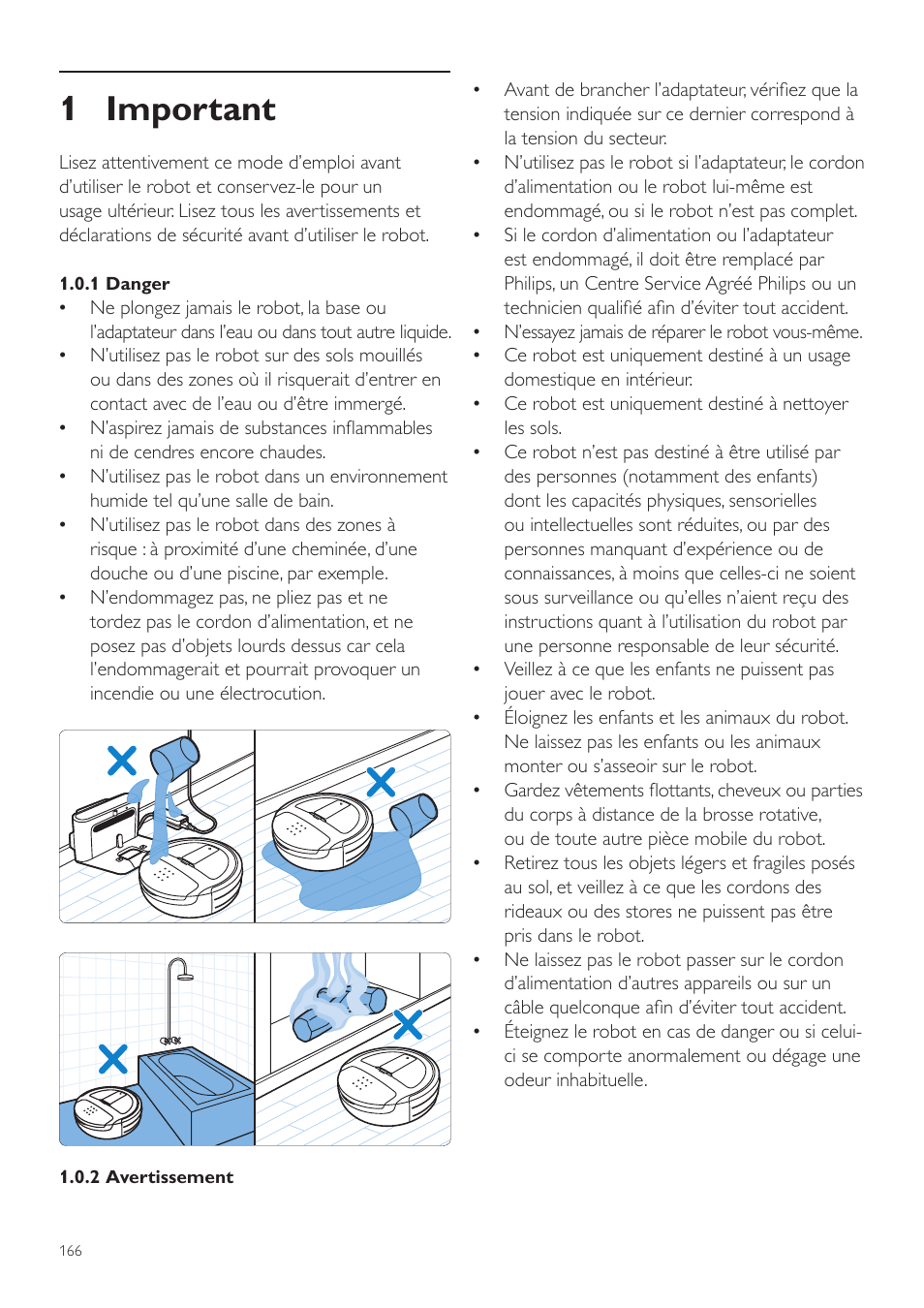 1 important | Philips Aspirateur-robot User Manual | Page 166 / 262