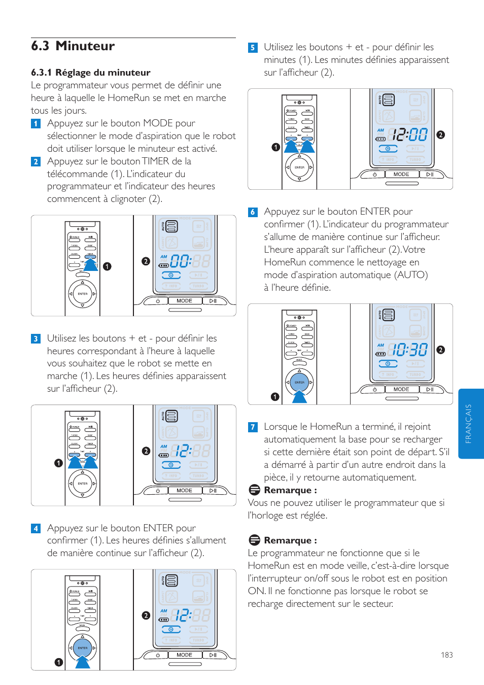 3 minuteur | Philips Aspirateur-robot User Manual | Page 183 / 262