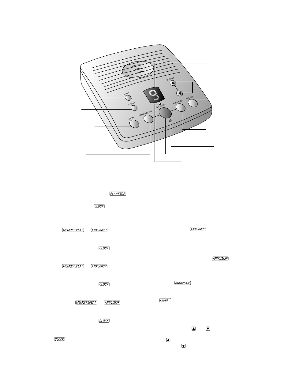 Setting the clock, Recording your announcement, Turning the system on/off | Volume control | AT&T Day 1717 User Manual | Page 3 / 10