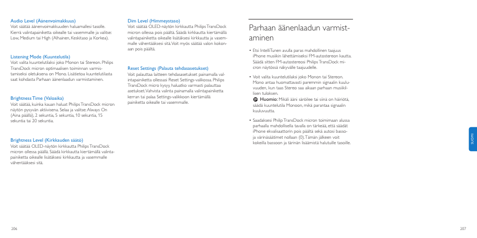 Parhaan äänenlaadun varmist- aminen | Philips TransDock micro User Manual | Page 104 / 107