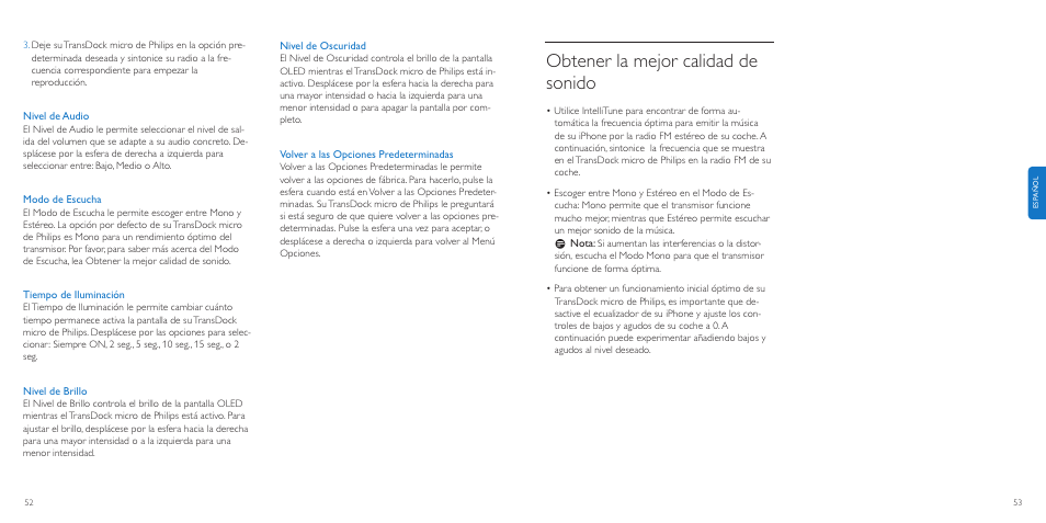 Obtener la mejor calidad de sonido | Philips TransDock micro User Manual | Page 27 / 107