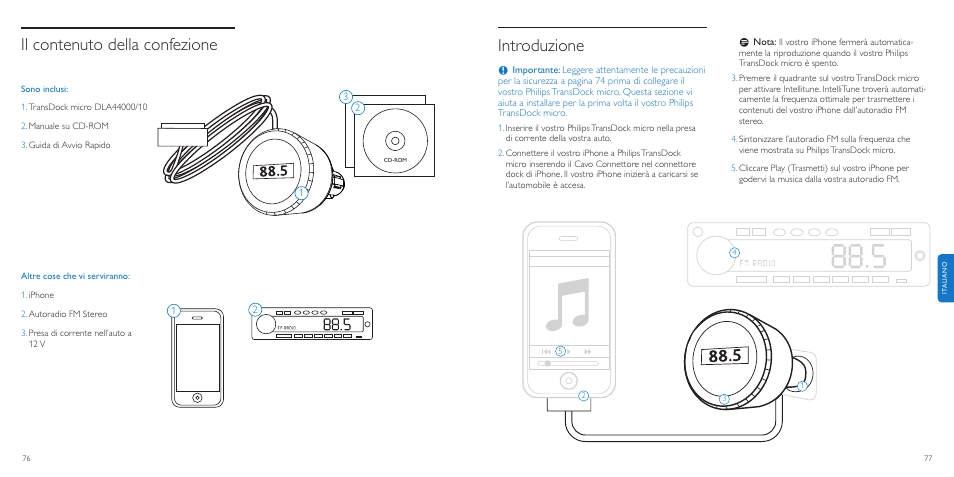 Introduzione, Il contenuto della confezione | Philips TransDock micro User Manual | Page 39 / 107