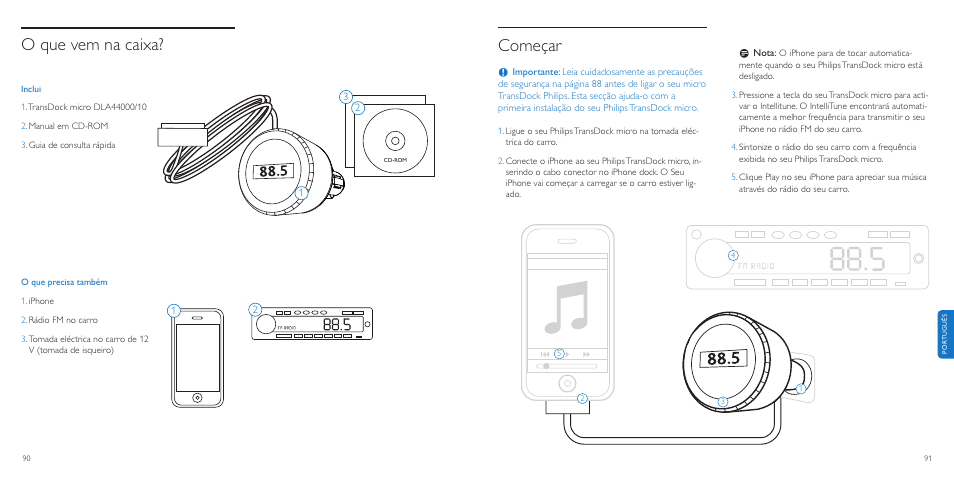 Começar, O que vem na caixa | Philips TransDock micro User Manual | Page 46 / 107