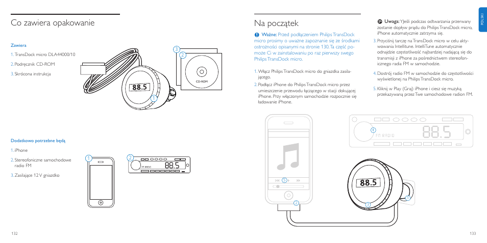 Na początek, Co zawiera opakowanie | Philips TransDock micro User Manual | Page 67 / 107