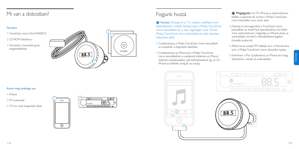 Fogjunk hozzá, Mi van a dobozban | Philips TransDock micro User Manual | Page 88 / 107