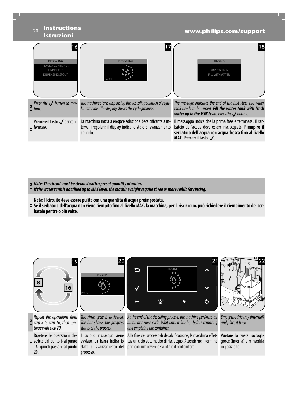 Philips Saeco GranBaristo Machine espresso Super Automatique User Manual | Page 20 / 80