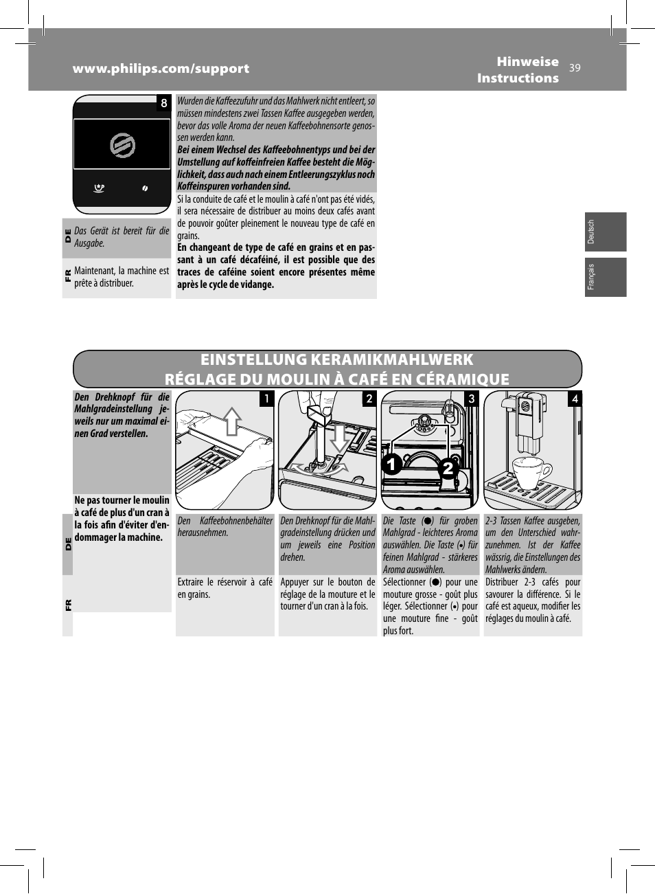 Philips Saeco GranBaristo Machine espresso Super Automatique User Manual | Page 39 / 80