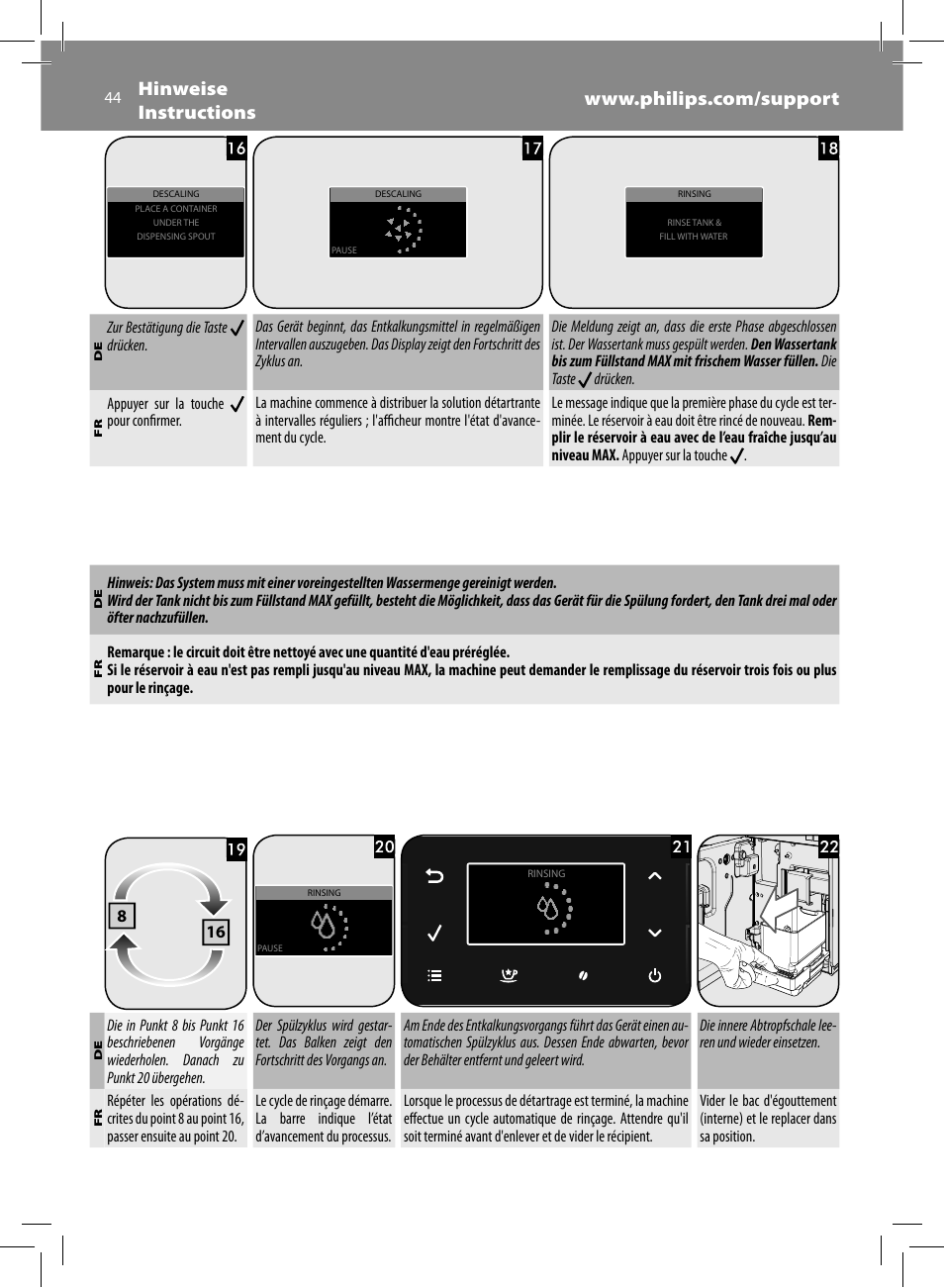 Philips Saeco GranBaristo Machine espresso Super Automatique User Manual | Page 44 / 80