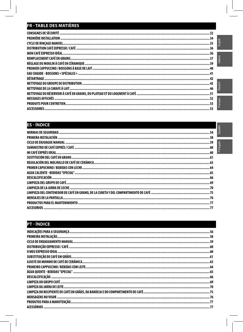 Philips Saeco GranBaristo Machine espresso Super Automatique User Manual | Page 5 / 80