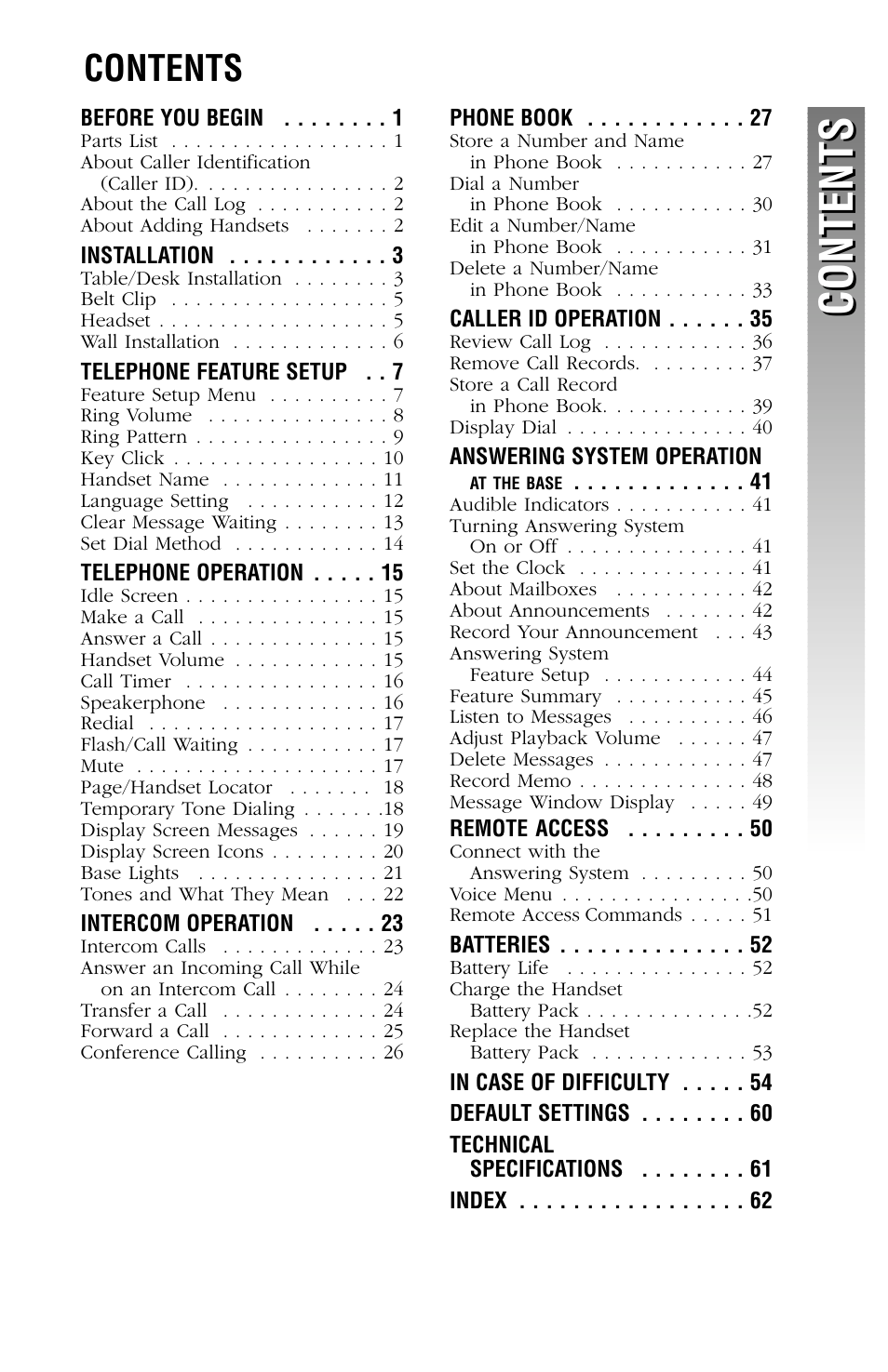 AT&T 2325/2365 User Manual | Page 3 / 66
