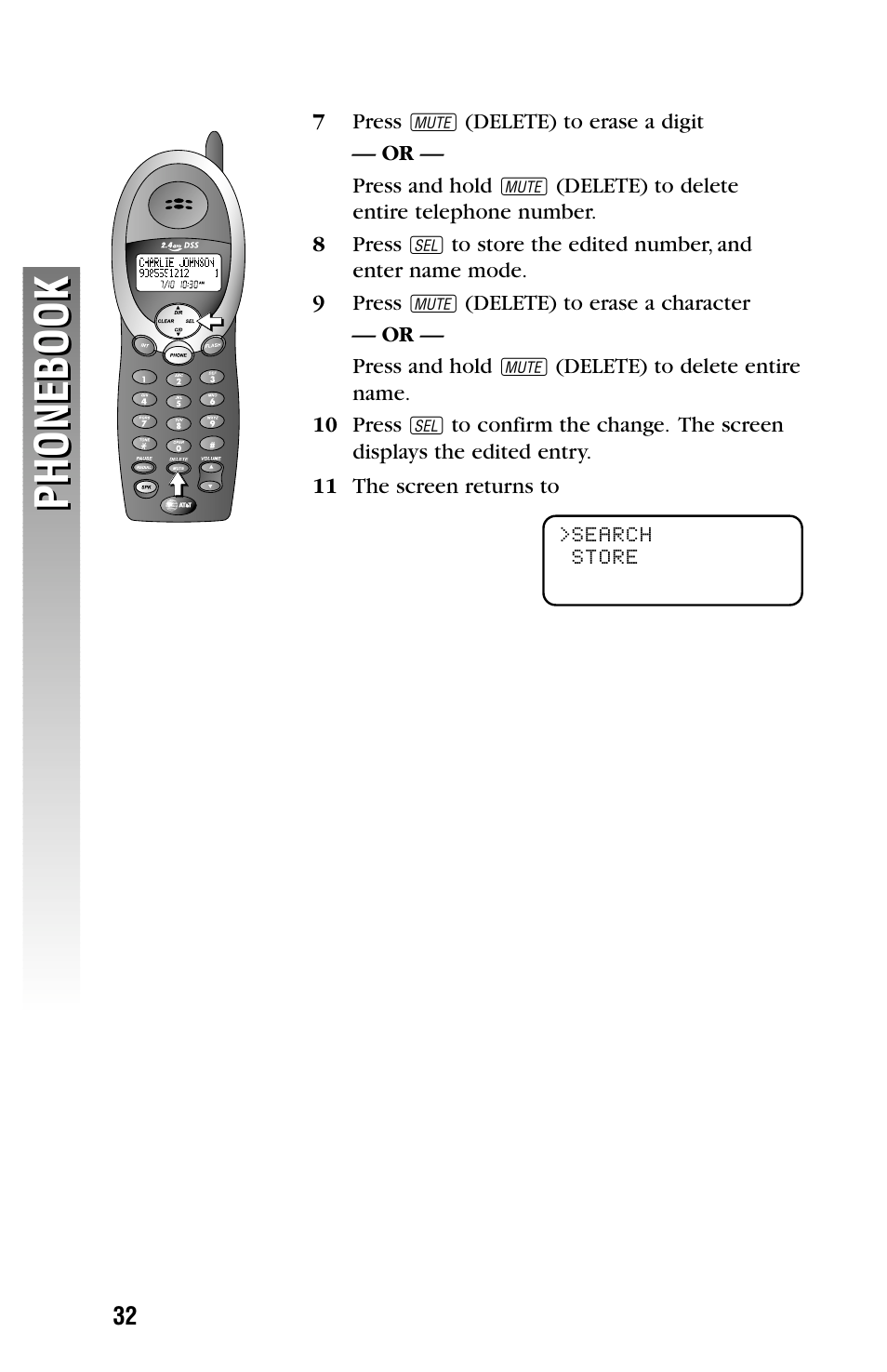 Phonebook | AT&T 2325/2365 User Manual | Page 35 / 66