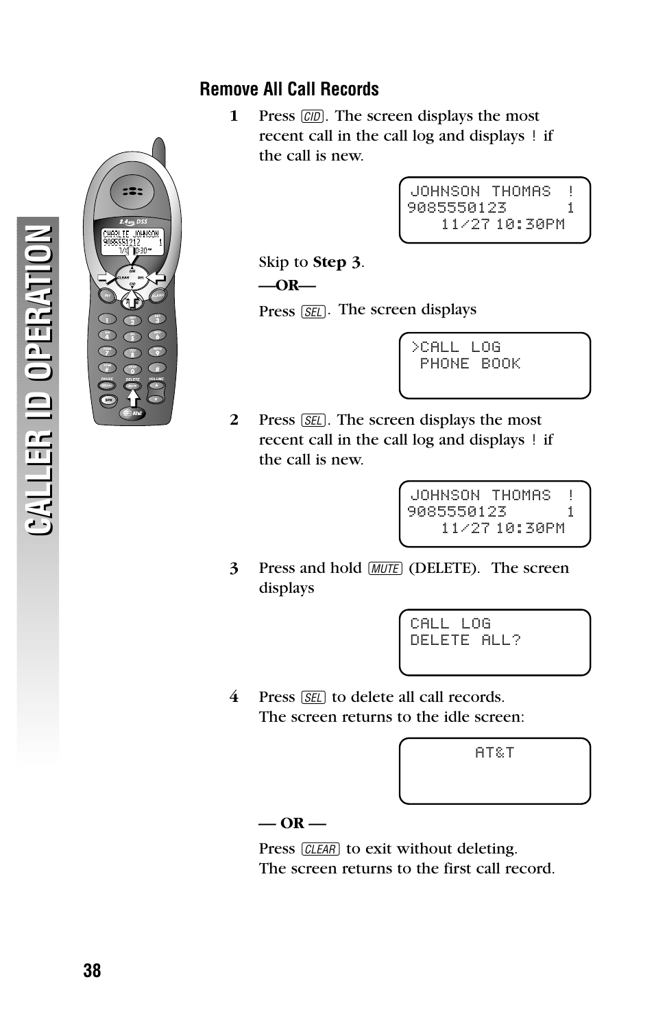 Caller id opera tion caller id opera tion | AT&T 2325/2365 User Manual | Page 41 / 66