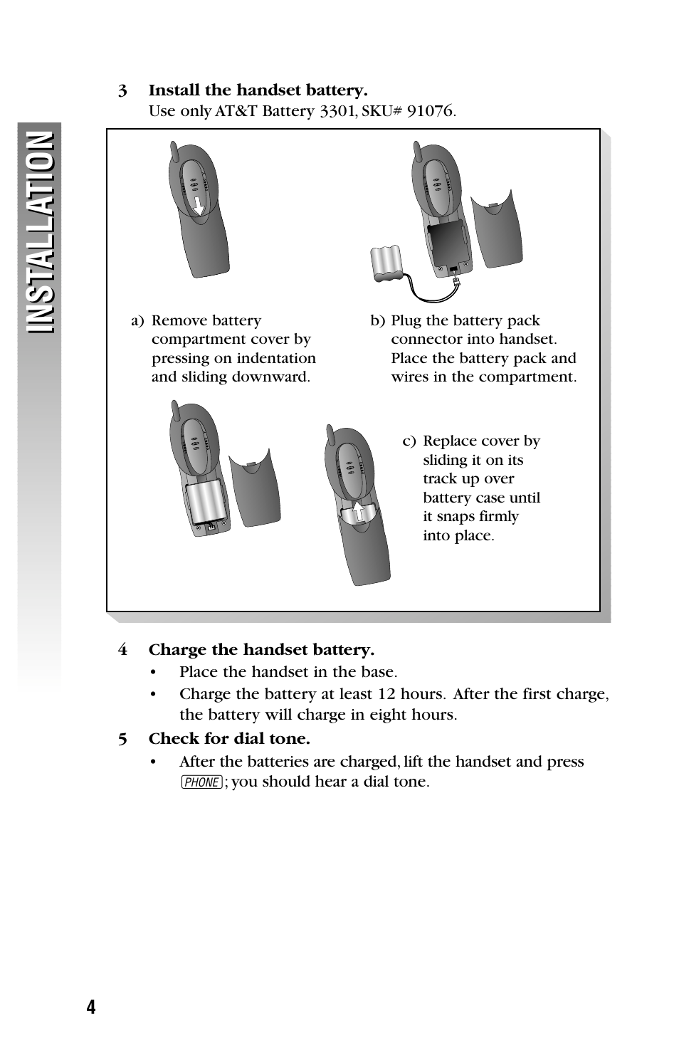 Inst alla tion inst alla tion | AT&T 2325/2365 User Manual | Page 7 / 66